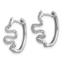 14k White Gold Diamond Fancy Hoop Earrings