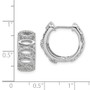 14k White Gold Diamond Fancy Hoop Earrings