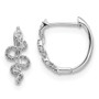 14k White Gold Diamond Fancy Hoop Earrings