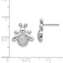 14k White Gold Diamond Bee Earrings