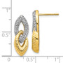 14k & Rhodium Diamond Fancy Post Earrings