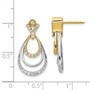 14k Two-tone Diamond Teardrop Earrings