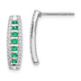 14k White Gold Diamond & Emerald Fancy Earrings