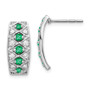 14k White Gold Diamond & Emerald Fancy Earrings