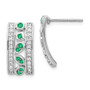 14k White Gold Diamond & Emerald Fancy Earrings