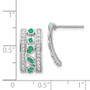 14k White Gold Diamond & Emerald Fancy Earrings