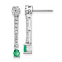 14k White Gold Diamond & Emerald Fancy Earrings