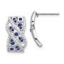 14k White Gold Diamond & Sapphire Fancy Earrings