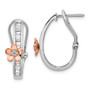 14k Rose & White Gold Diamond Fancy Earrings