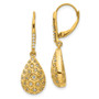 14k Diamond Honeycomb Leverback Earrings