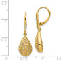 14k Diamond Honeycomb Leverback Earrings