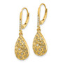 14k Diamond Honeycomb Leverback Earrings