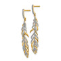14k Diamond Fancy Feather Earrings