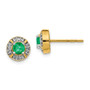 14k Diamond & Emerald Fancy Earrings