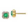 14k Diamond & Emerald Fancy Earrings