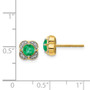 14k Diamond & Emerald Fancy Earrings