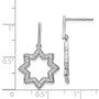 14k White Gold Diamond Fancy Dangle Star Earrings