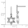 14k White Gold Diamond Star of David Dangle Earrings