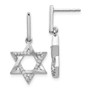 14k White Gold Diamond Star of David Dangle Earrings