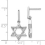 14k White Gold Diamond Star of David Dangle Earrings