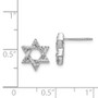 14k White Gold Diamond Star of David Earrings