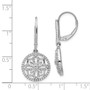 14k White Gold Diamond Fancy Leverback Earrings