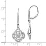 14k White Gold Diamond Fancy Leverback Earrings