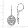 14k White Gold Diamond Fancy Leverback Earrings