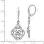 14k White Gold Diamond Fancy Leverback Earrings