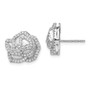 14k White Gold Diamond Fancy Flower Earrings