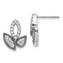 14k White Gold Diamond Fancy Leaf Earrings