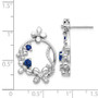 14k White Gold Diamond & Sapphire Flower Earrings