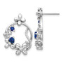 14k White Gold Diamond & Sapphire Flower Earrings
