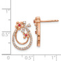14k Rose Gold Diamond & Ruby Flower Earrings