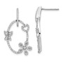 14k White Gold Diamond Heart, Flower & Butterfly Post Earrings