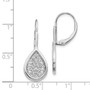 14k White Gold Diamond Fancy Teardrop Leverback Earrings