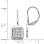 14k White Gold Diamond Fancy Square Leverback Earrings