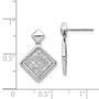 14k White Gold Diamond Fancy Square Post Earrings