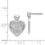 14k White Gold Diamond Fancy Heart Post Earrings