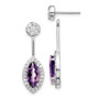 14k White Gold Diamond & Amethyst Earrings