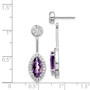 14k White Gold Diamond & Amethyst Earrings