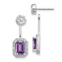 14k White Gold Diamond & Amethyst Earrings