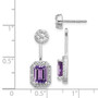 14k White Gold Diamond & Amethyst Earrings