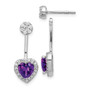 14k White Gold Diamond & Amethyst Earrings