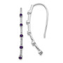 14k White Gold Diamond & Amethyst Earrings