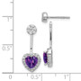 14k White Gold Diamond & Amethyst Earrings