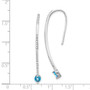 14k White Gold Diamond & Blue Topaz Earrings