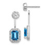 14k White Gold Diamond & Blue Topaz Earrings