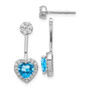 14k White Gold Diamond & Blue Topaz Earrings