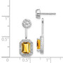 14k White Gold Diamond & Citrine Earrings